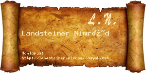 Landsteiner Nimród névjegykártya